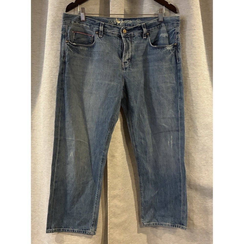 Women's MiH London Boy Low Rise Cropped Slouch Leg Selvedge Denim Jeans Size 32‎